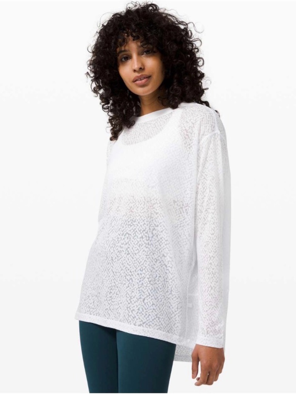 Lululemon Back In Action Long Sleeve *Veil, White, Size 8